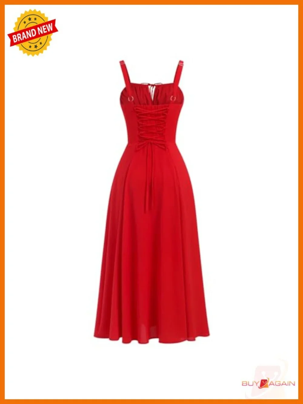 Floral Corset Midi Dress Spaghetti Strap Square Neck A-Line Sundress